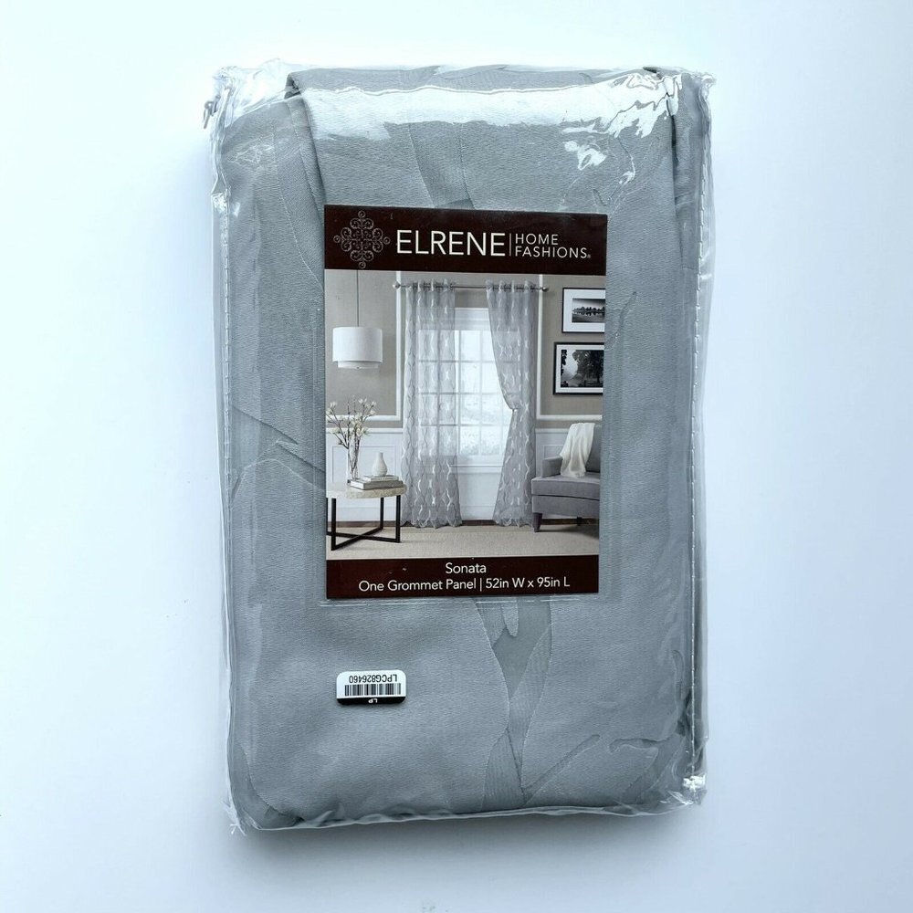 Elrene Home Fashions One Sonata Sheer Panel Grey